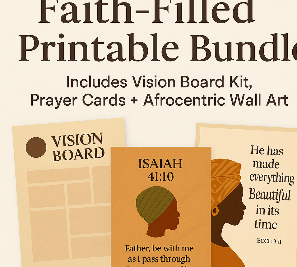EmpowerHer Faith Kit – Prayer Cards, Wall Art, Vision Board (Digital Bundle)